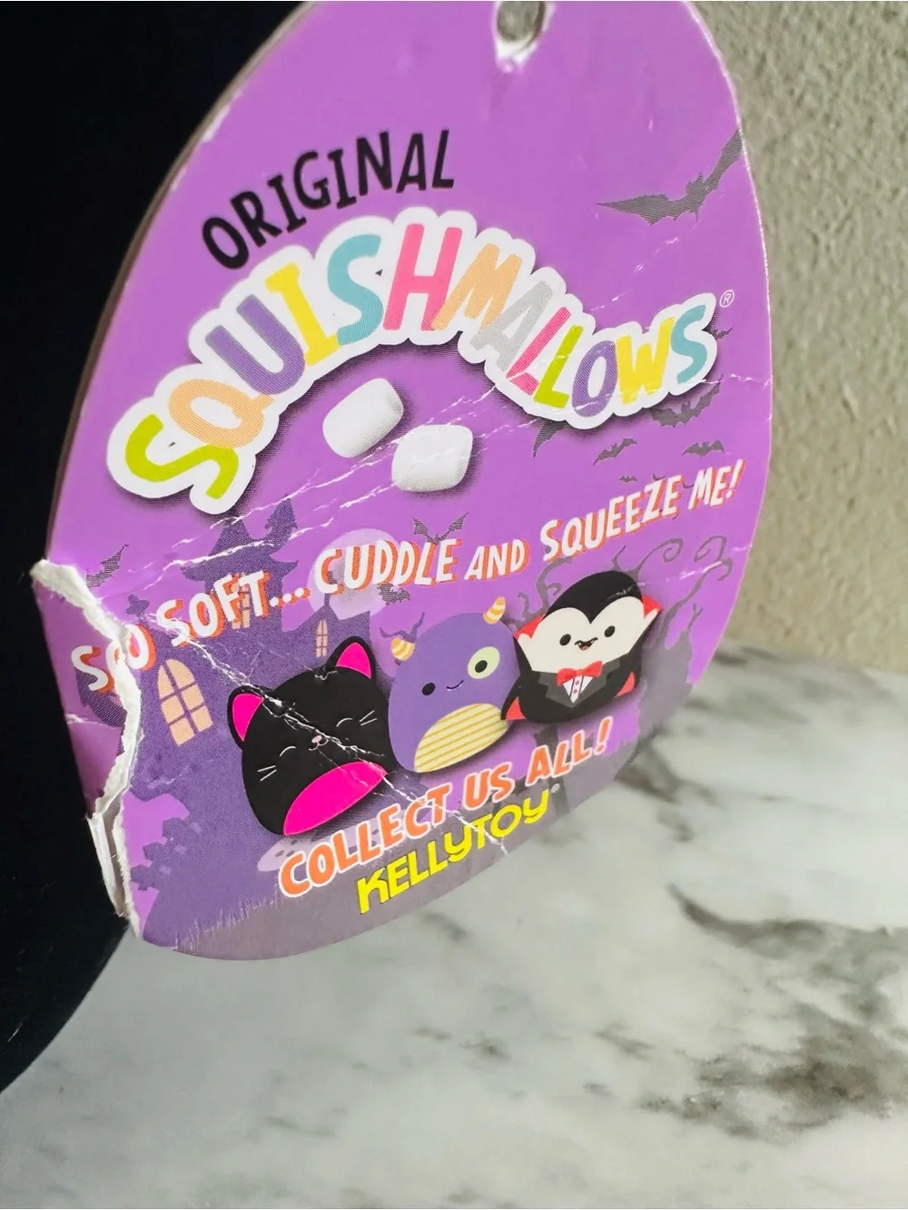 Squishmallows Halloween Black Cat 8” Plush Kellytoy Stuffed Animal Hang Tag